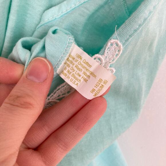 Vintage Y2K Womens S Mint Green Lace Trim Stretch Cami Fairy Coquette Twilight - Picture 6 of 9